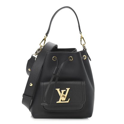 Louis Vuitton Calfskin Lockme Bucket MM Black 1 of 11