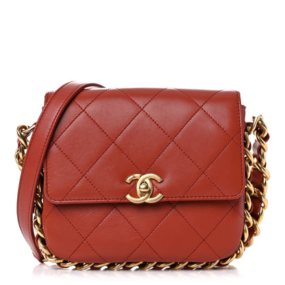 Chanel Calfskin Quilted Small Framing Chain Bag Brown 1 of 9