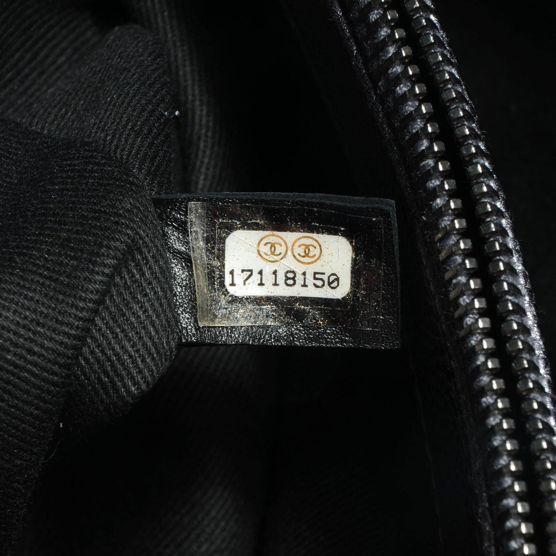Chanel Iridescent Caviar Small Zip Shopping Tote Argent Dark Silver 8 of 8