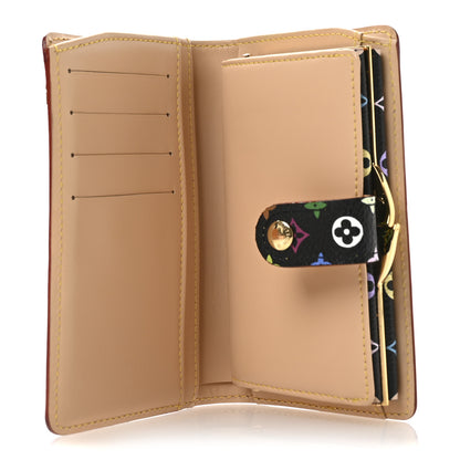 Louis Vuitton Monogram Multicolor French Purse Wallet Black 5 of 8