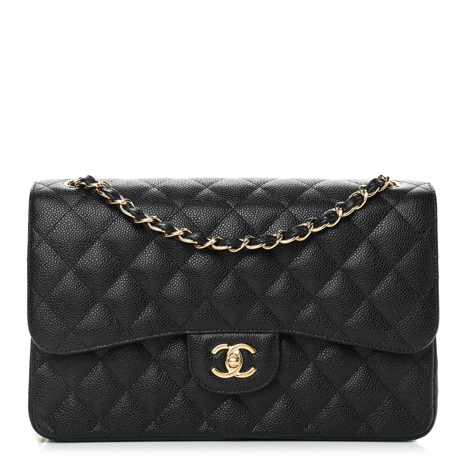 Chanel Caviar Quilted Jumbo Double Flap Black 1 of 10