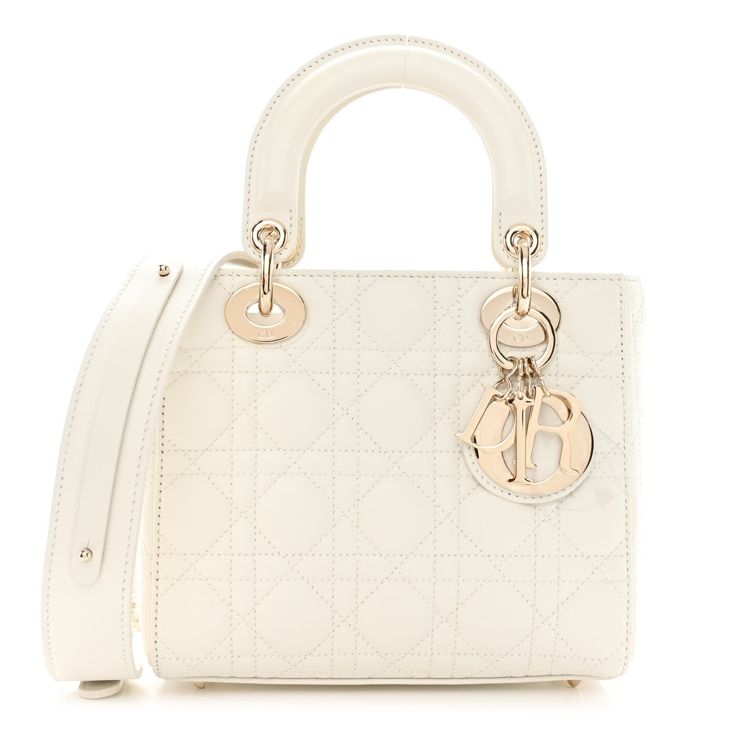 Lambskin Cannage Small My ABCDior Lady Dior White