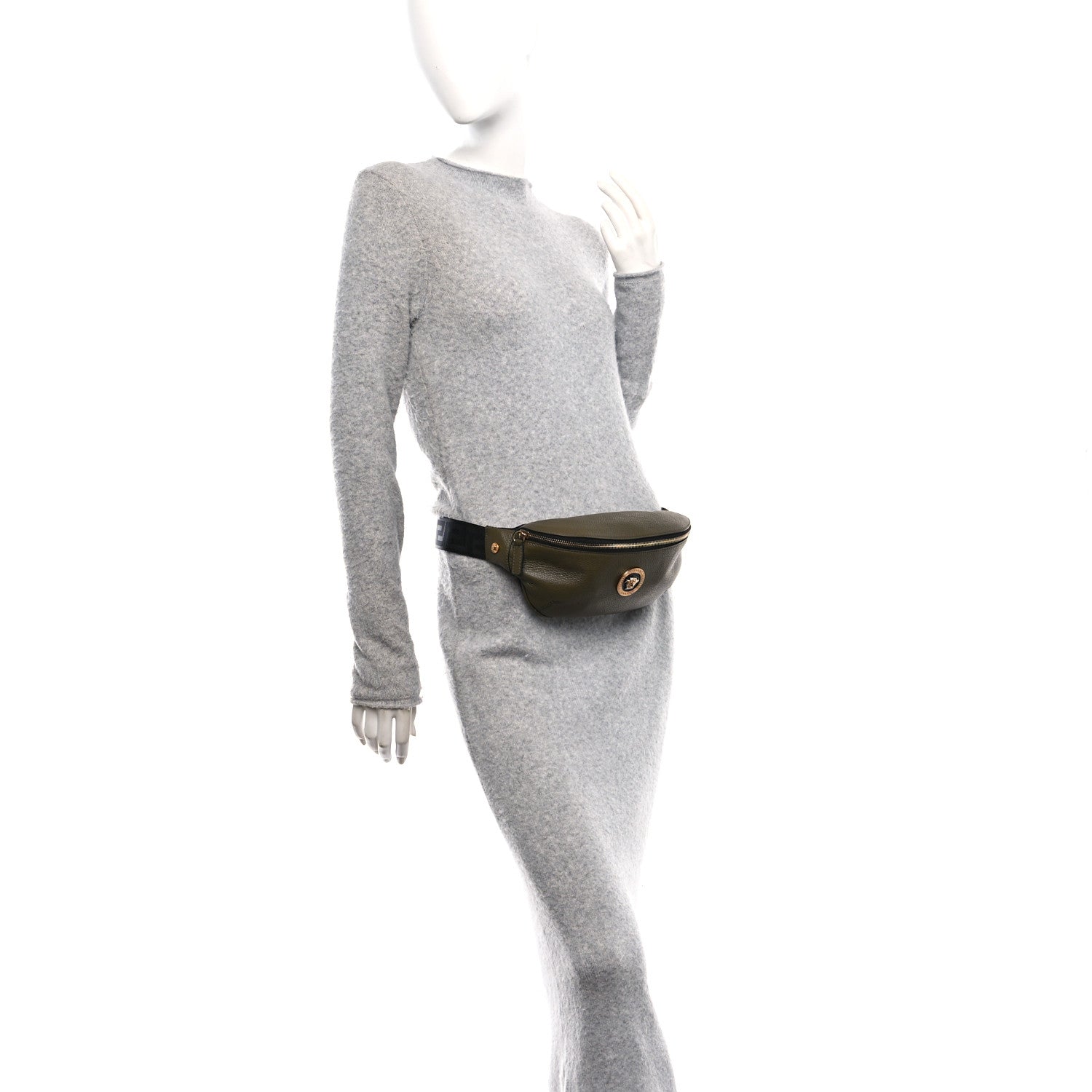 Versace Grainy Calfskin Medea Belt Bag Khaki 2 of 9