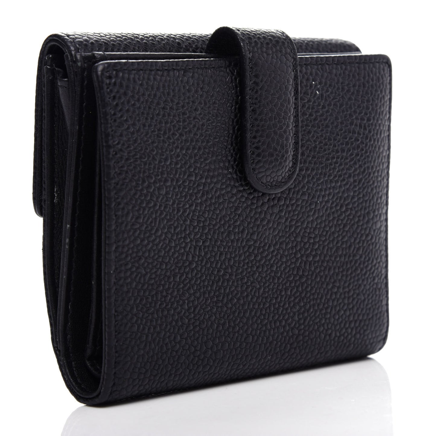 Caviar Timeless CC Compact Flap Wallet Black