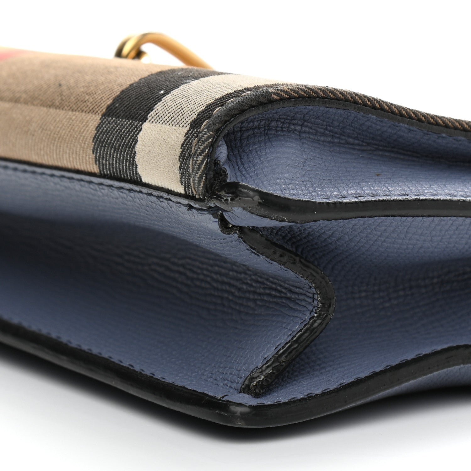 Burberry Derby Calfskin House Check Small Macken Crossbody Bag Slate Blue 11 of 24