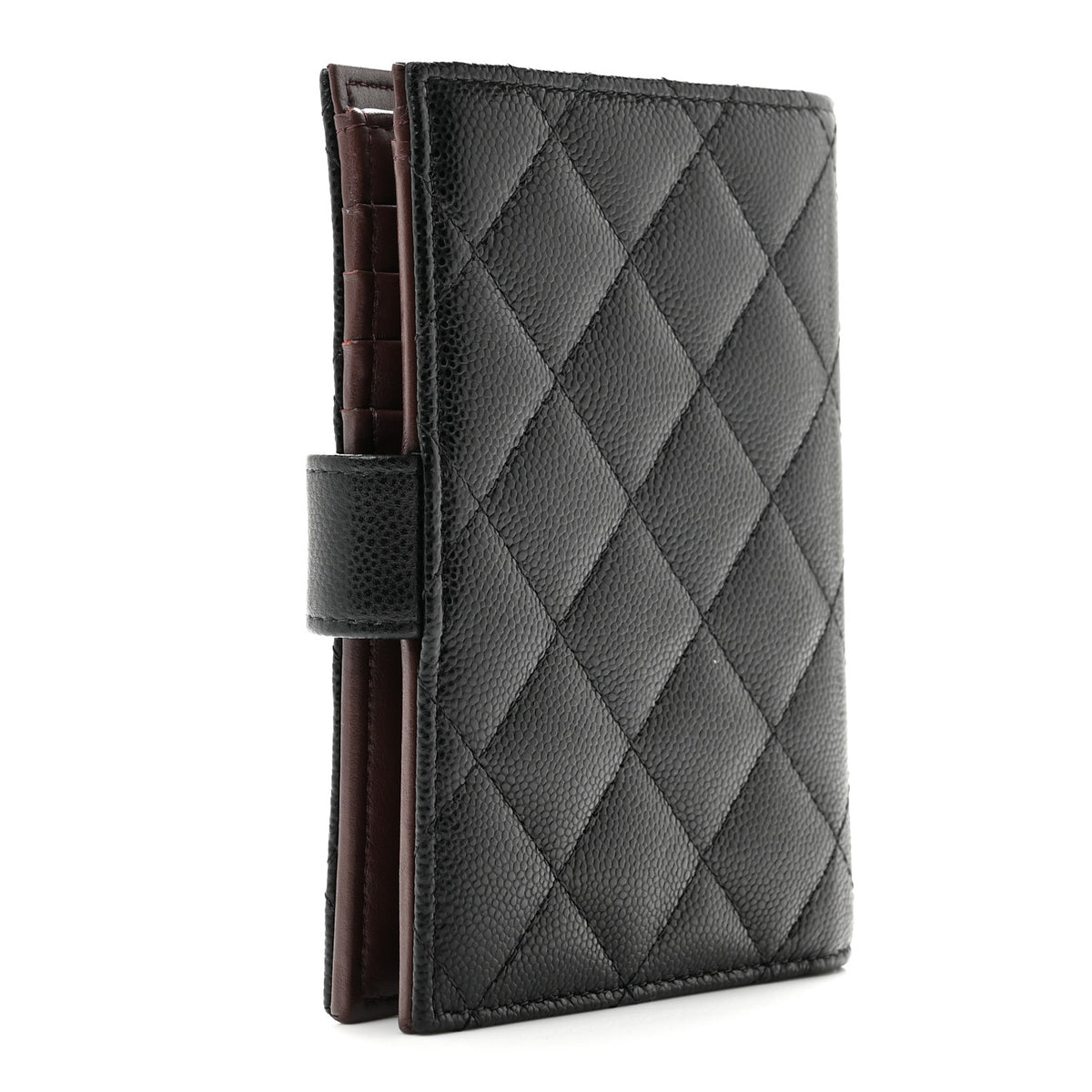 Caviar Quilted Passport Holder Black