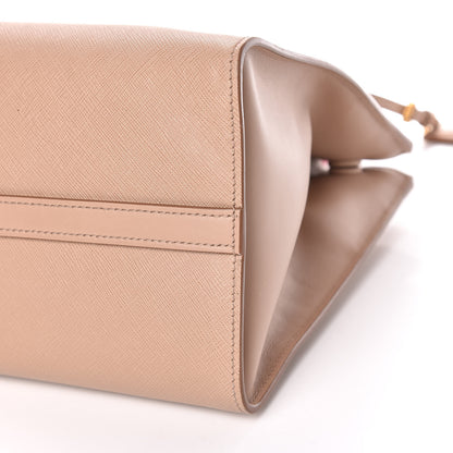 Prada Saffiano City Calfskin Greche Medium Paradigme Bag Cammeo Begonia 7 of 18