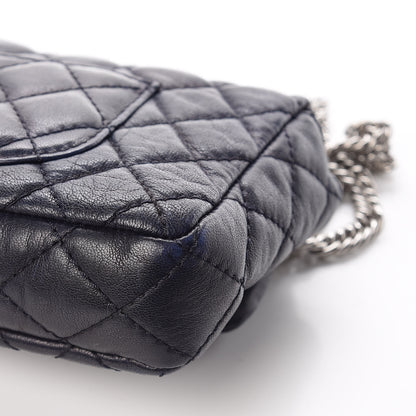 Chanel Lambskin Quilted East West Flap Bijoux Chain Navy Blue 14 of 14