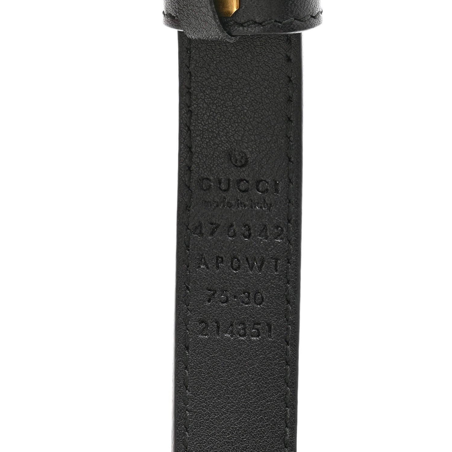 Gucci Calfskin Pearl Double G 20mm Belt 75 30 Black Cream 3 of 6