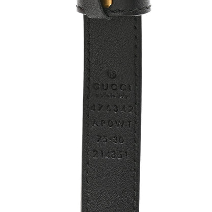 Gucci Calfskin Pearl Double G 20mm Belt 75 30 Black Cream 3 of 6