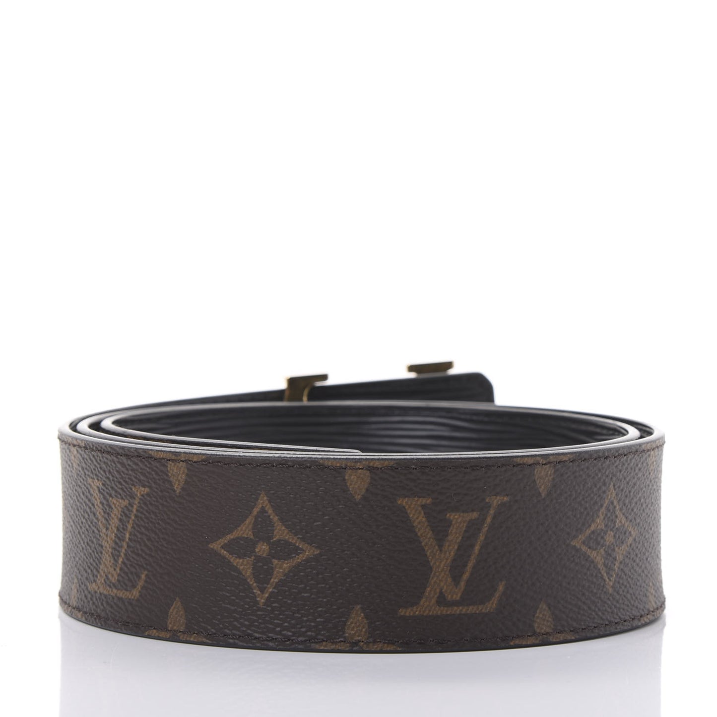 Monogram Epi LV Initiales Reversible Belt 85 34 Black