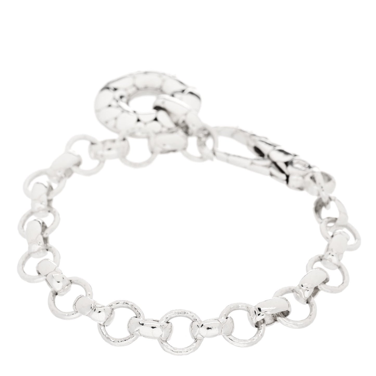 Sterling Silver Kali Donut Charm Link Bracelet