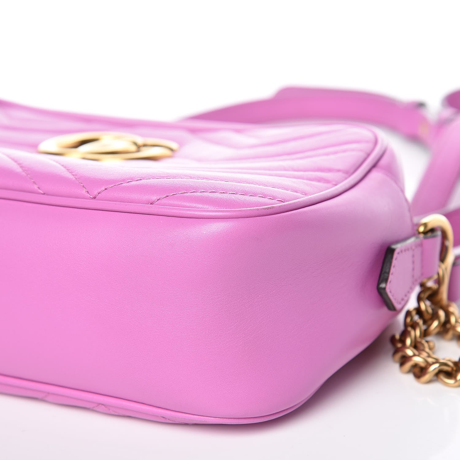Gucci Calfskin Matelasse Small GG Marmont Chain Shoulder Bag Candy Mousse 11 of 11