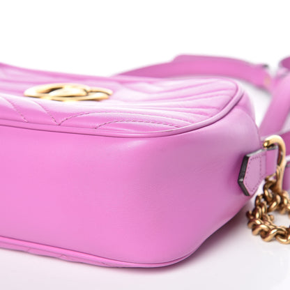 Gucci Calfskin Matelasse Small GG Marmont Chain Shoulder Bag Candy Mousse 11 of 11