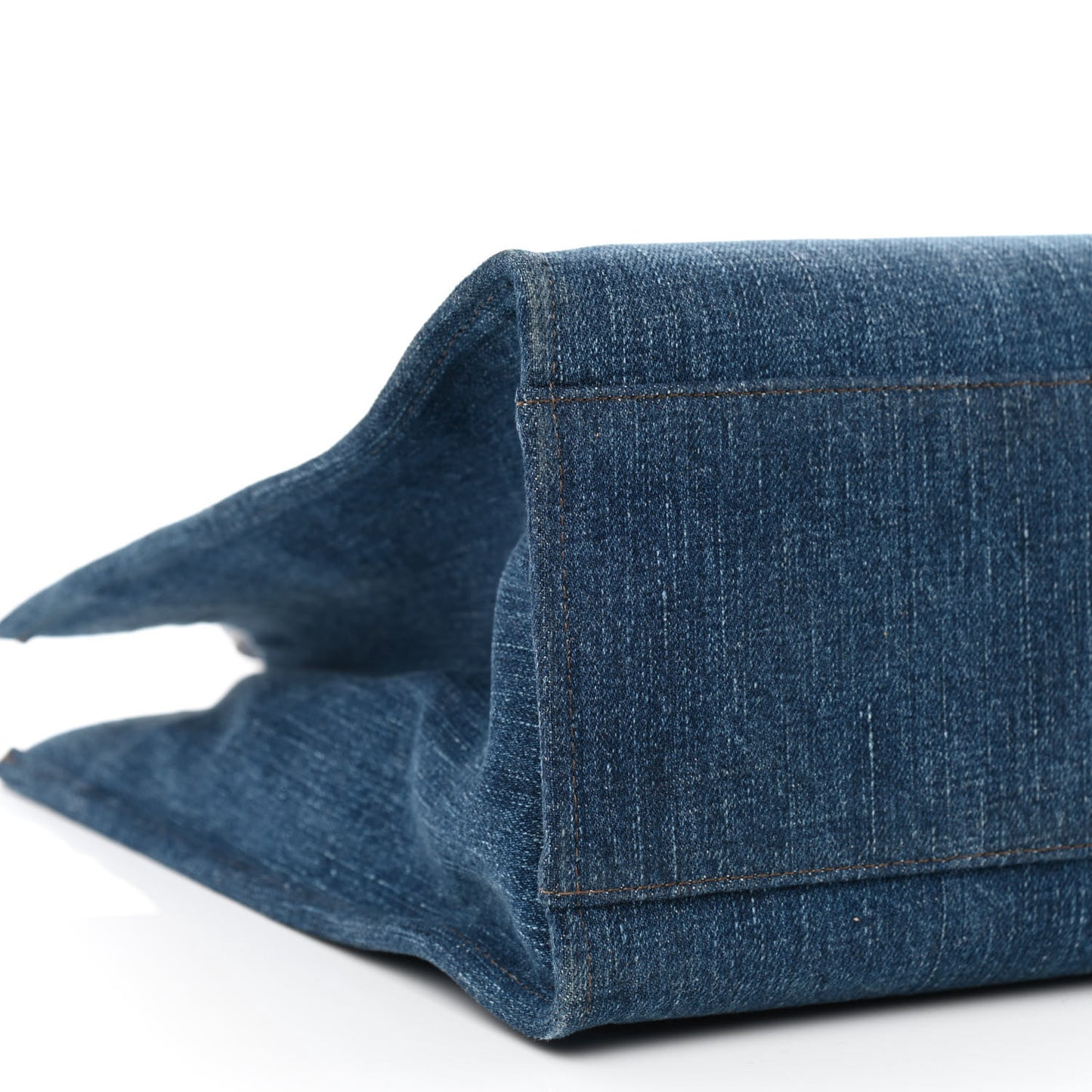 Denim Calfskin La Medusa Tote Bag Blue