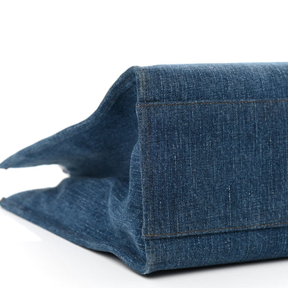 Versace Denim Calfskin La Medusa Tote Bag Blue 9 of 11