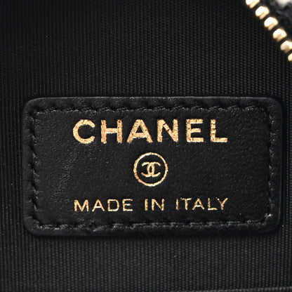 Chanel Wool Tweed Lambskin Quilted Chanel 19 Round Clutch With Chain and Coin Purse Black White 8 of 12