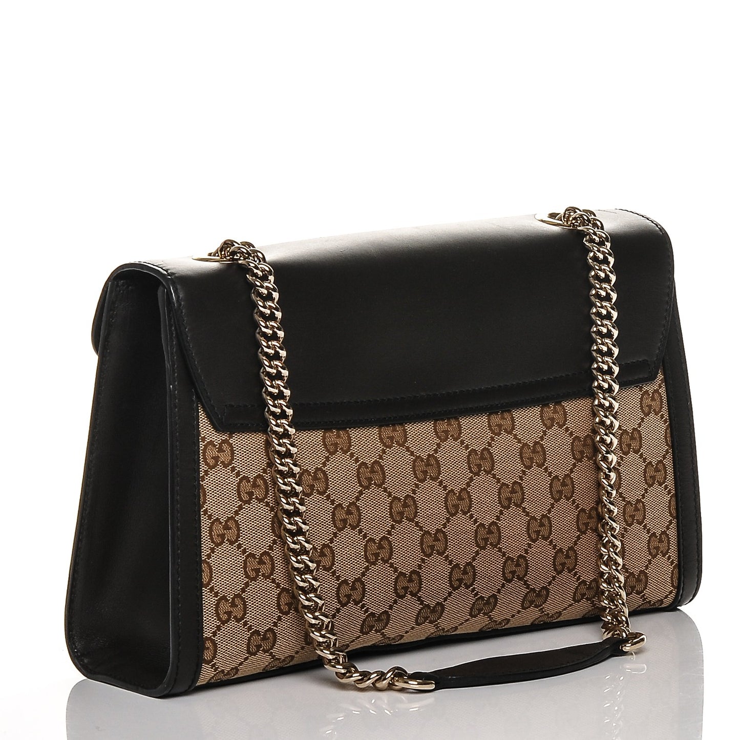 Monogram Margaux Calfskin Medium Emily Chain Shoulder Bag Beige Ebony Cocoa