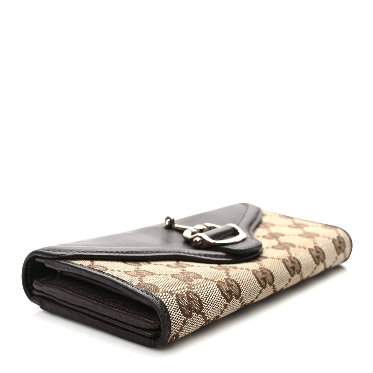 Gucci Monogram Horsebit Flap Continental Wallet Brown 4 of 6