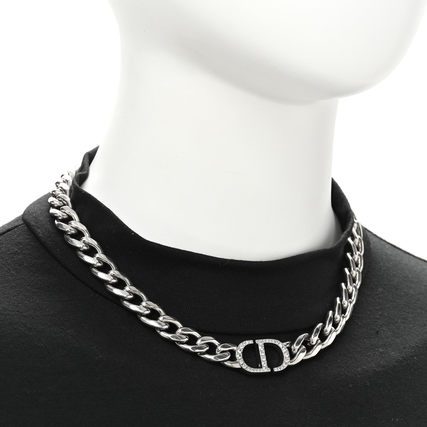Metal Crystal 30 Montaigne Necklace Silver