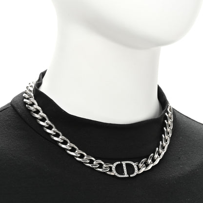 Christian Dior Metal Crystal 30 Montaigne Necklace Silver 2 of 6