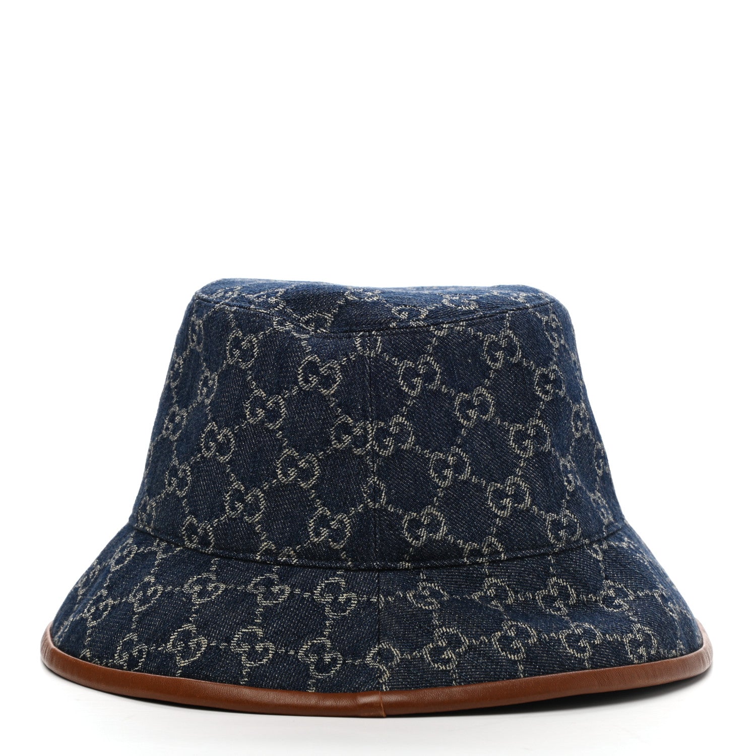 Gucci Washed Jacquard Denim Nappa GG Monogram Oscar Bucket Hat M Denim Cuir 5 of 11