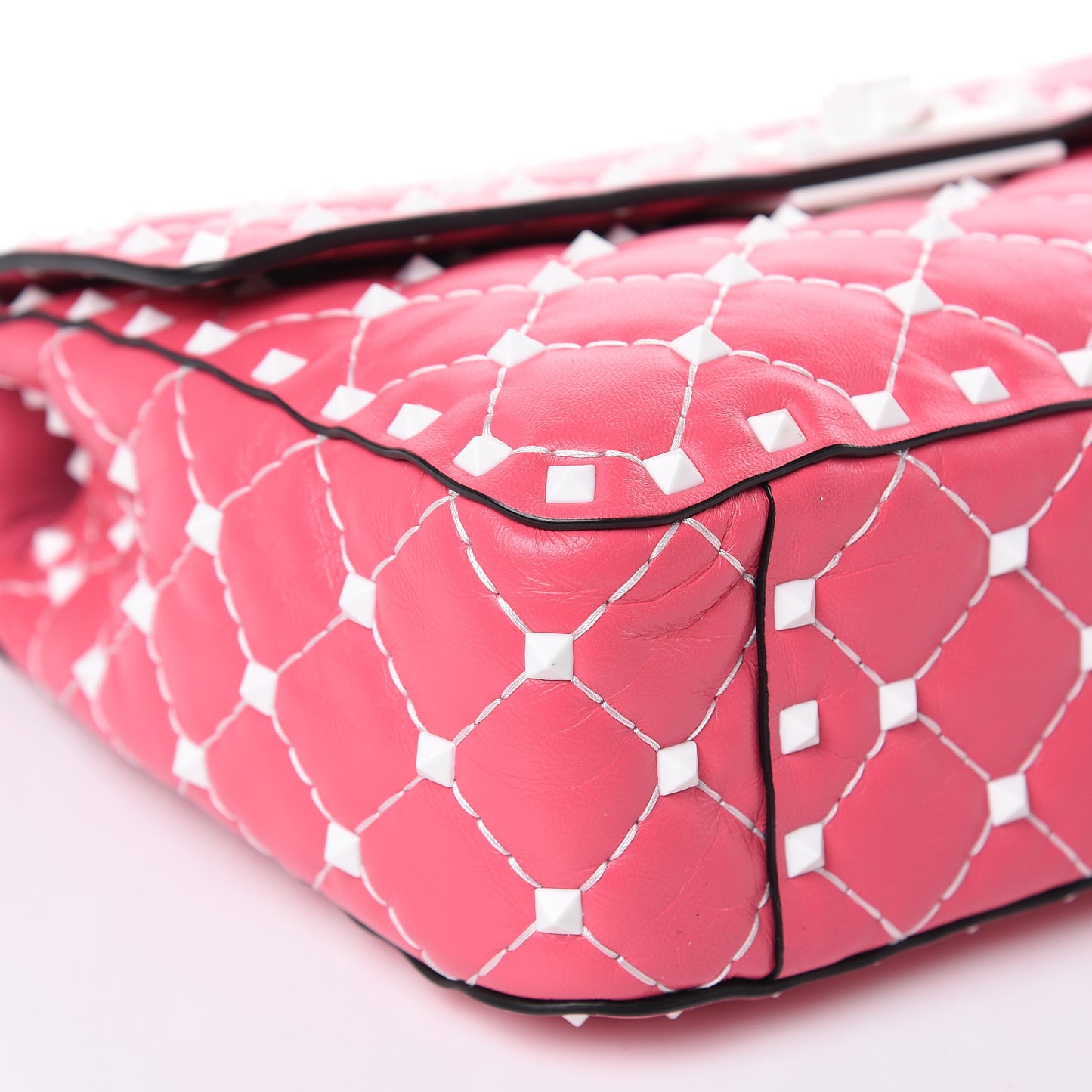 Lambskin Medium Free Rockstud Spike Shoulder Bag Shadow Pink