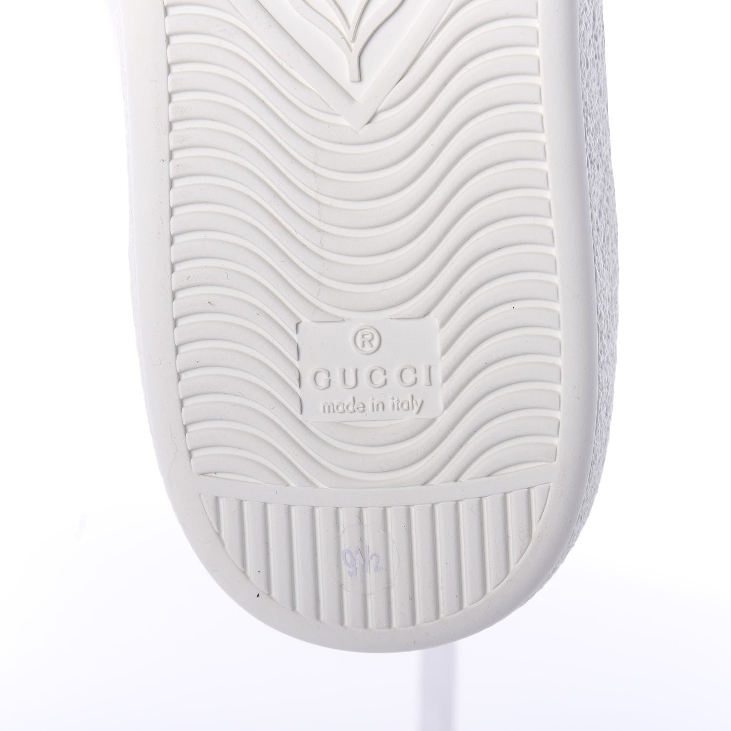 Gucci Calfskin Miro Soft Tennis Embroidered Mens Ace Sneakers 9.5 White Rio Blue 6 of 7