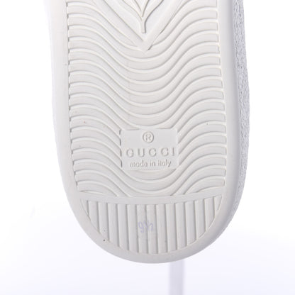 Gucci Calfskin Miro Soft Tennis Embroidered Mens Ace Sneakers 9.5 White Rio Blue 6 of 7
