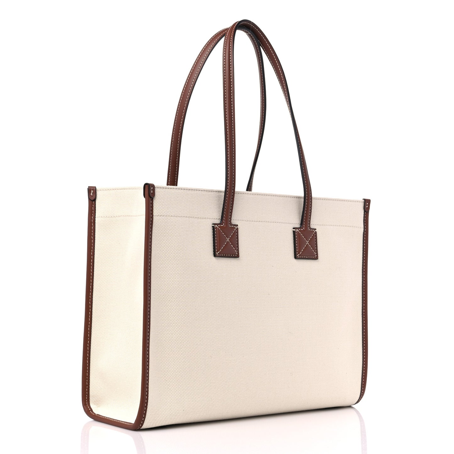 Canvas Smooth Calfskin Horseferry Print Small Freya Tote Natural Tan
