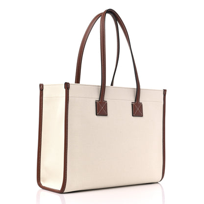Burberry Canvas Smooth Calfskin Horseferry Print Small Freya Tote Natural Tan 3 of 8