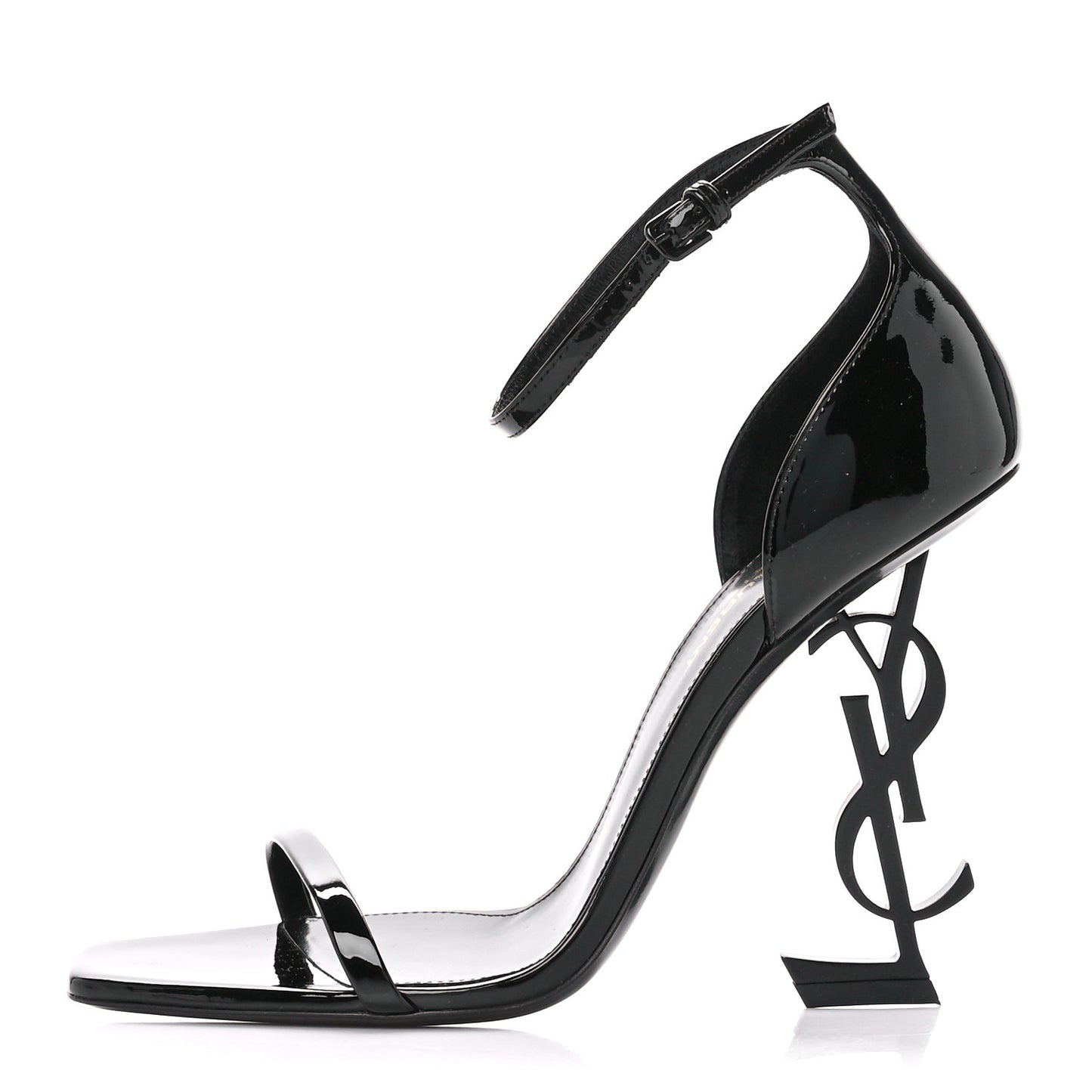 Patent Calfskin Opyum 110 Sandals 38 Black