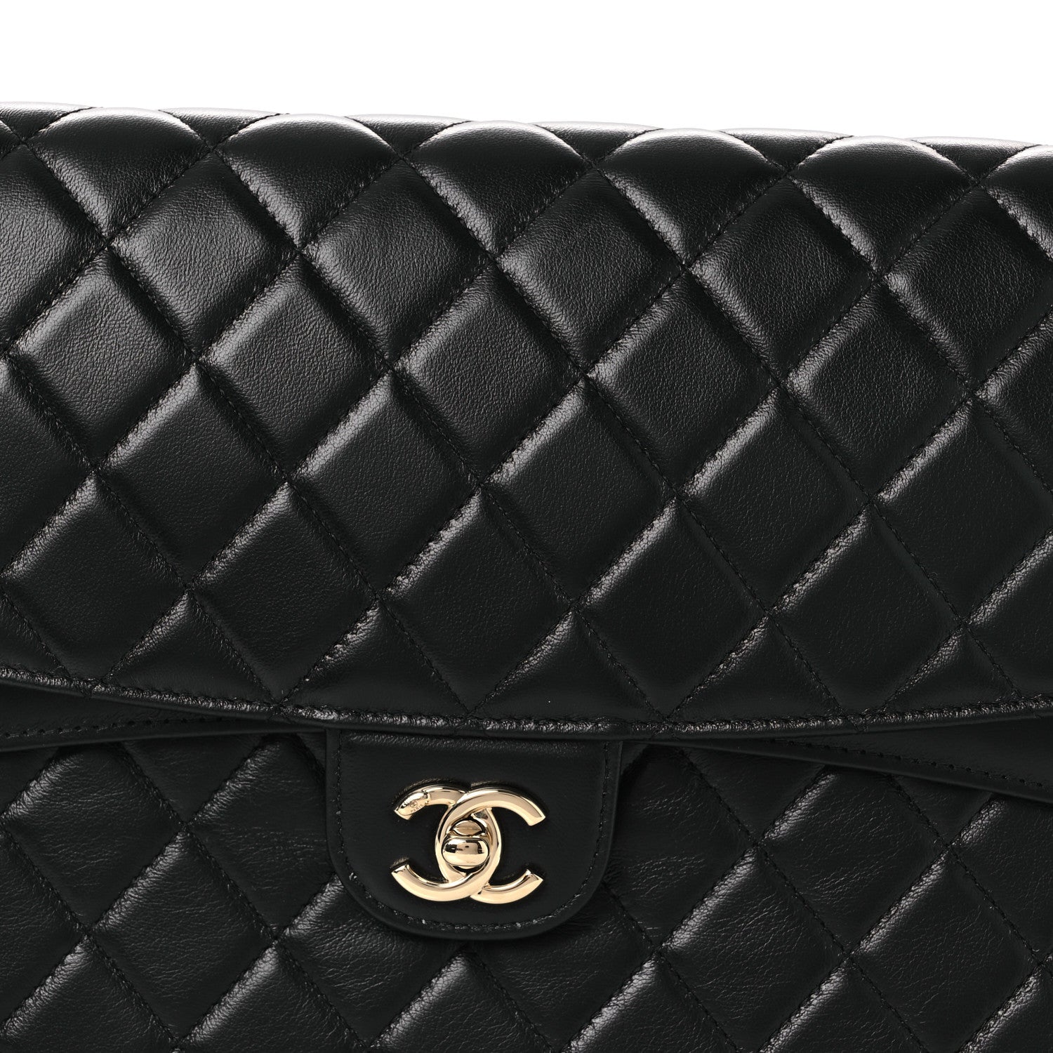 Chanel Lambskin Quilted Flap Clutch Black 8 of 14