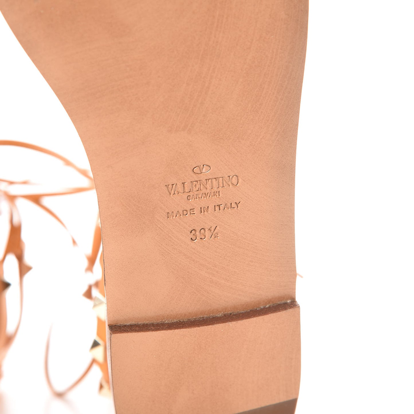Calfskin Rockstud Gladiator Sandals 39.5 Orange