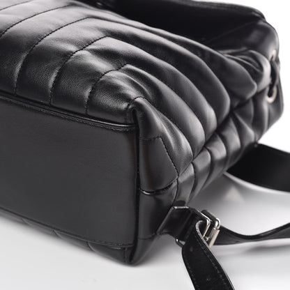 Saint Laurent Calfskin Y Quilted Monogram Small Loulou Backpack Black 11 of 12
