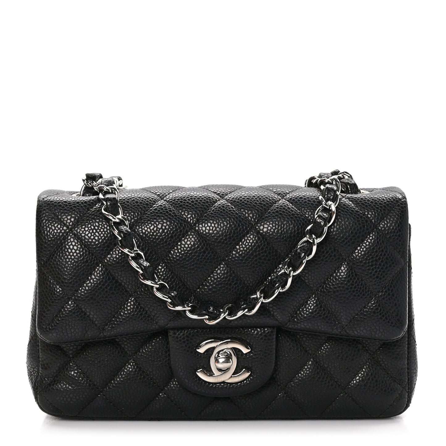 Caviar Quilted Mini Rectangular Flap Black