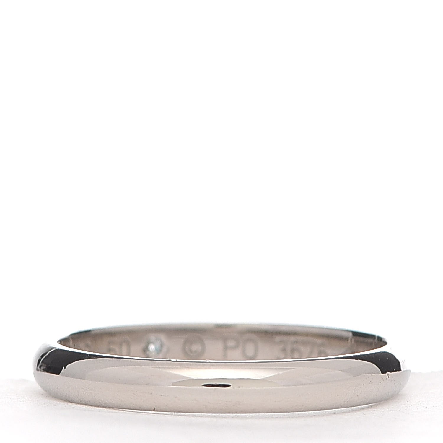 Cartier Platinum Diamond 2.6mm 1895 Wedding Band Ring 50 5.25 3 of 5