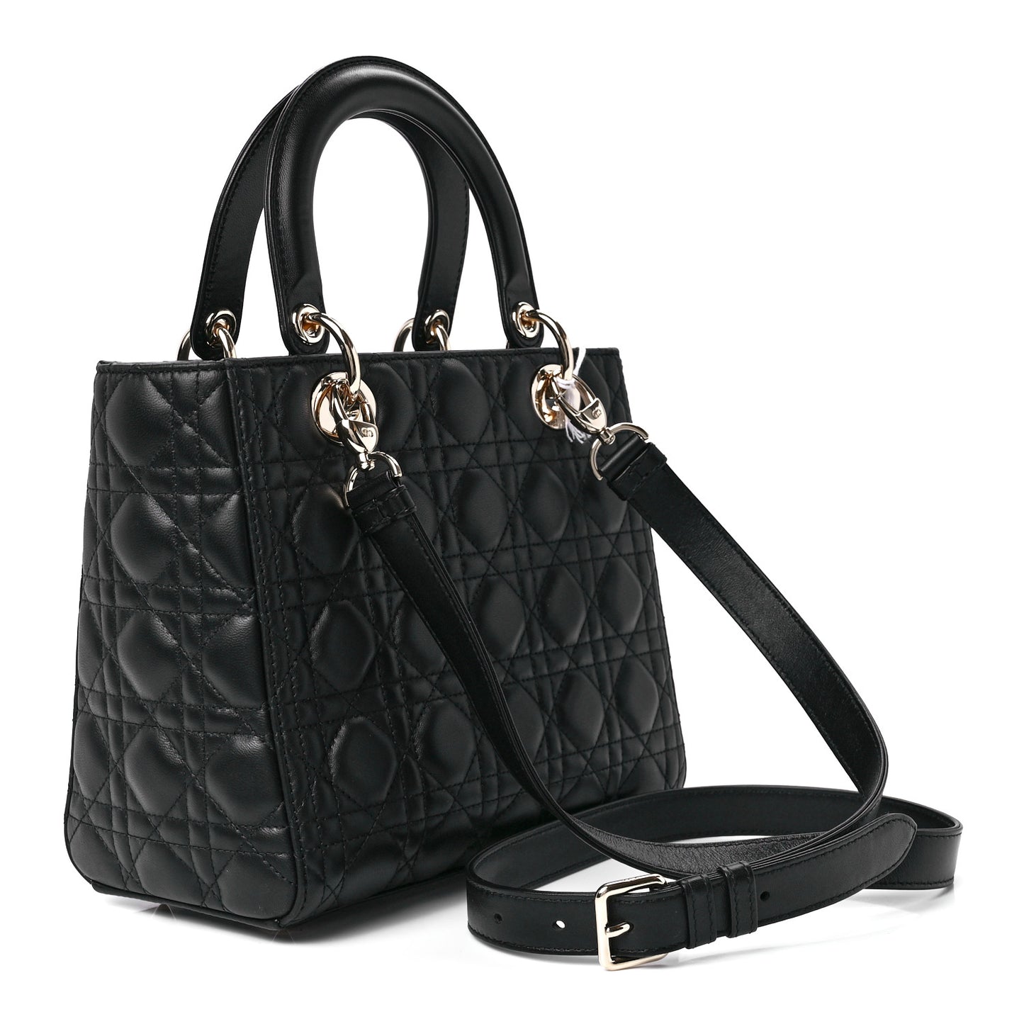 Lambskin Cannage Medium Lady Dior Black