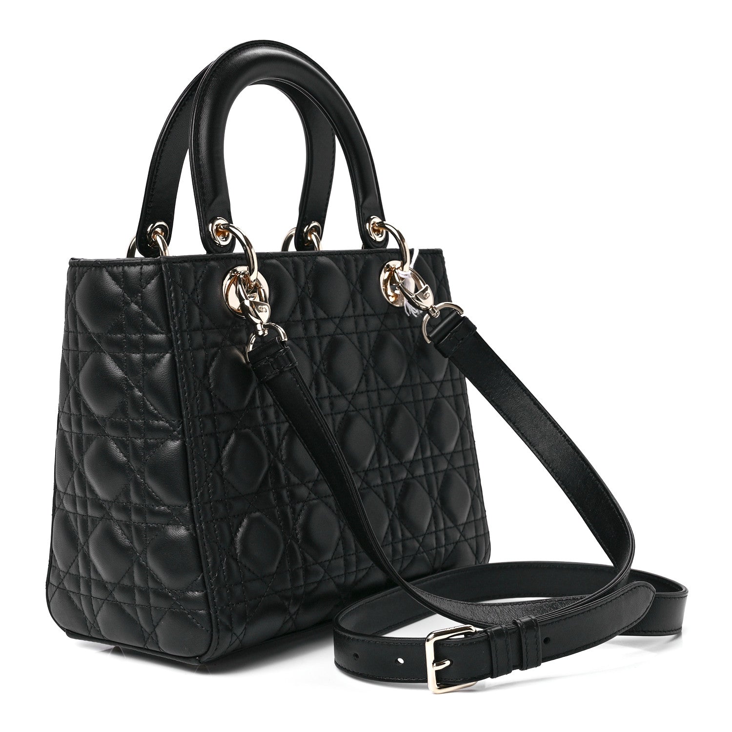 Christian Dior Lambskin Cannage Medium Lady Dior Black 3 of 11
