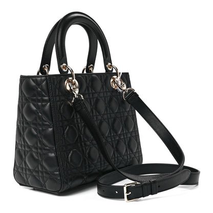 Christian Dior Lambskin Cannage Medium Lady Dior Black 3 of 11