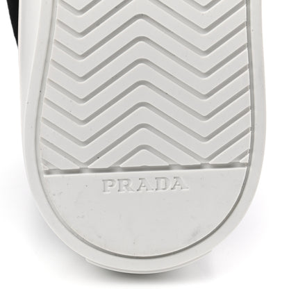 Prada Suede Shearling Triangle Logo Wheel High Top Sneakers 38 Black 6 of 8