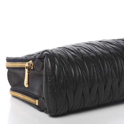 Miu Miu Nappa Matelasse Double Zip Chain Shoulder Bag Black 11 of 12