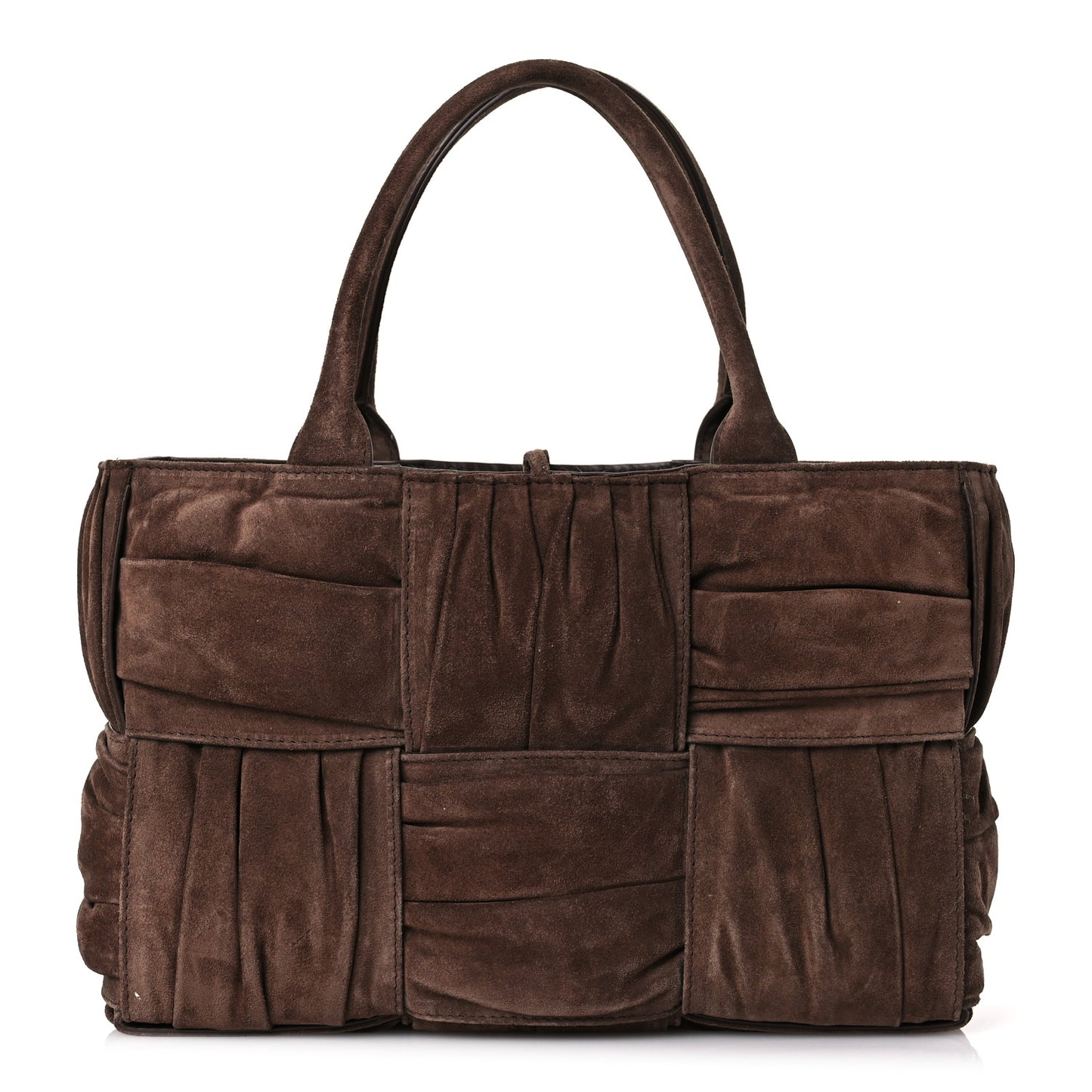 Suede Foulard Intrecciato Small Arco Tote Brownie