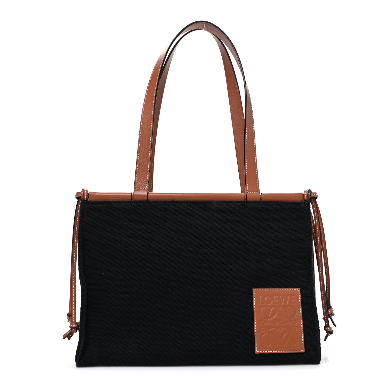 Loewe Canvas Calfskin Small Cushion Tote Black Tan 1 of 10