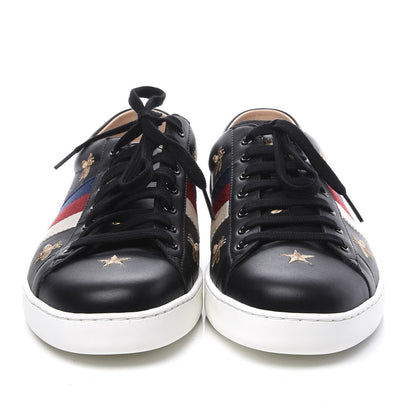 Gucci Calfskin Bee Star Embroidered Mens Sylvie Web Ace Sneakers 11 Black 3 of 11