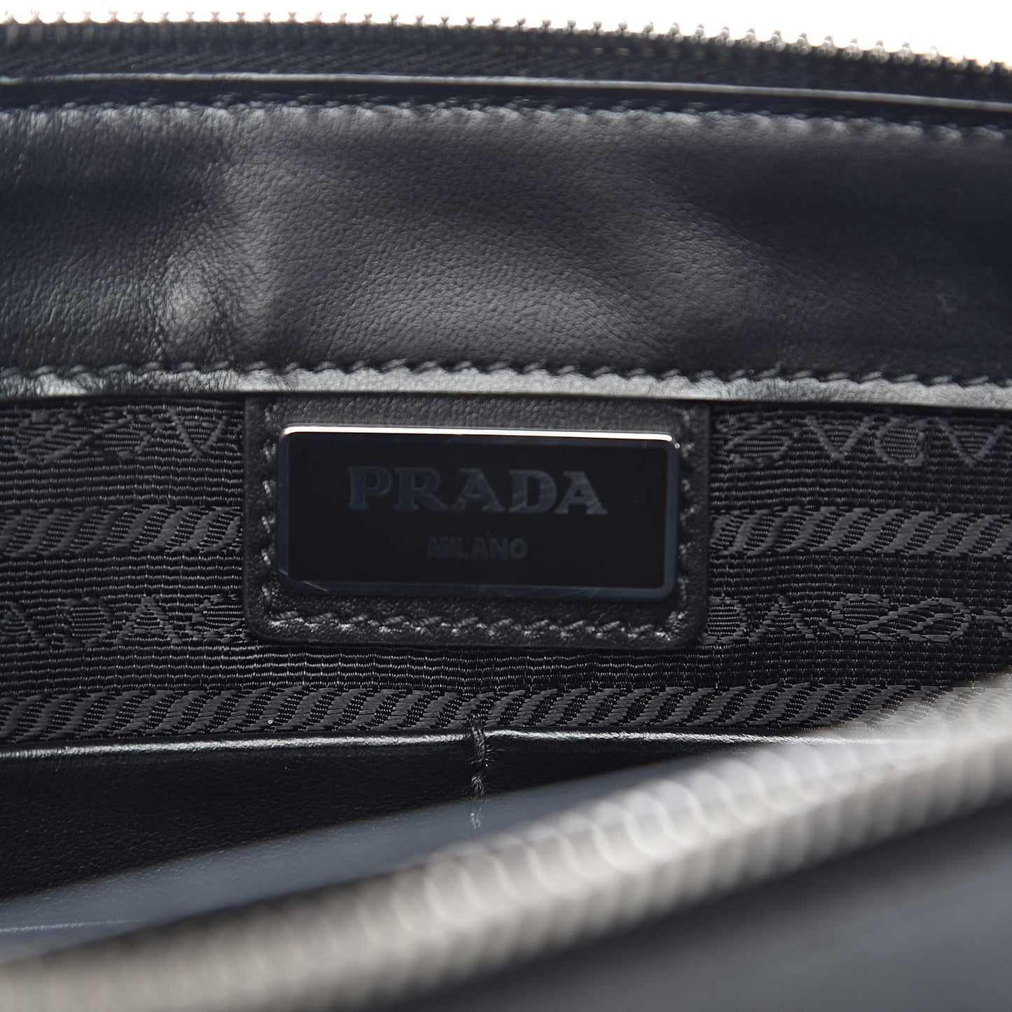 Saffiano Cuir Clutch Wristlet Bag Black