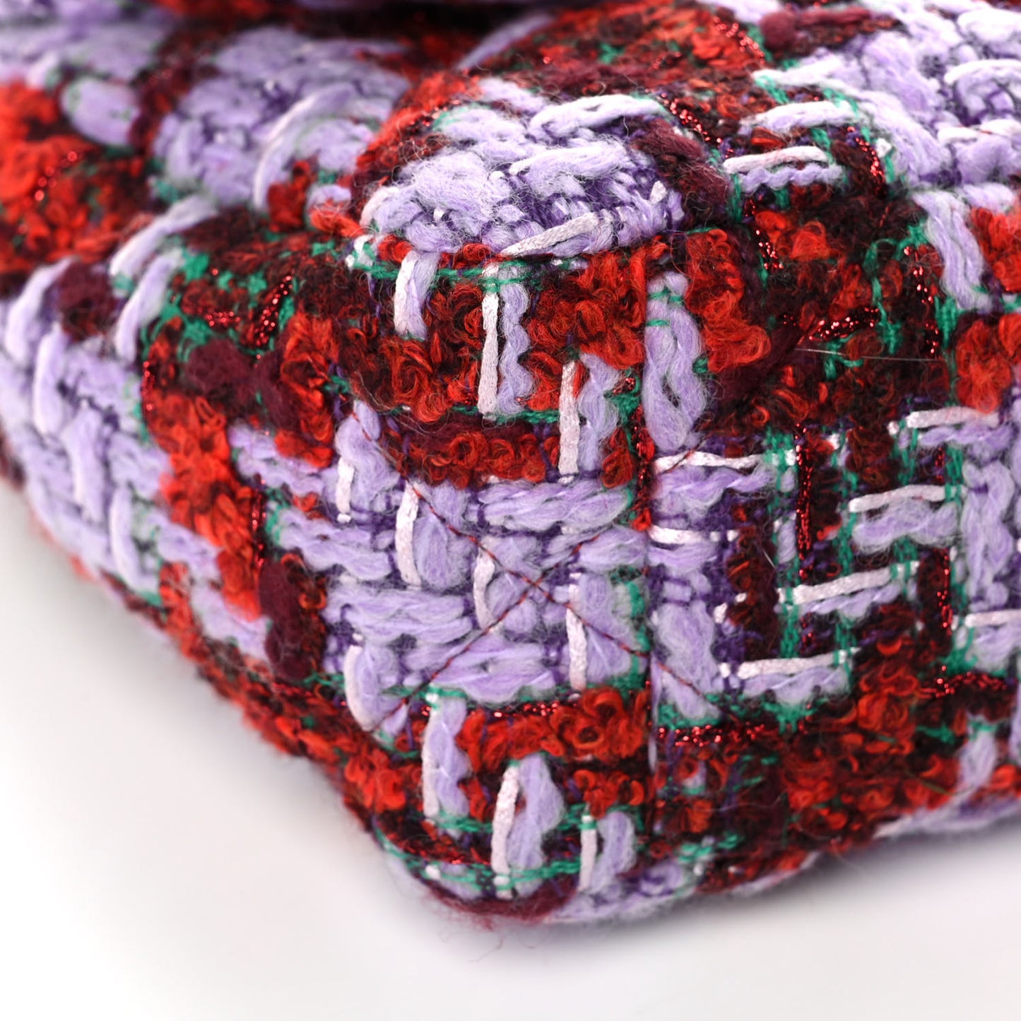 Tweed Quilted Medium Chanel 19 Flap Red Purple Green