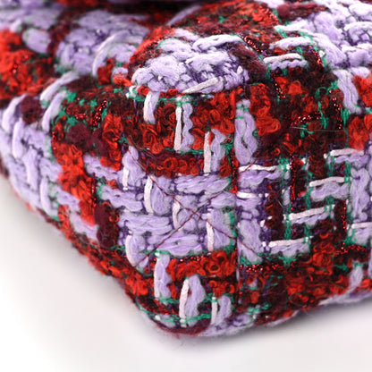 Chanel Tweed Quilted Medium Chanel 19 Flap Red Purple Green 9 of 11