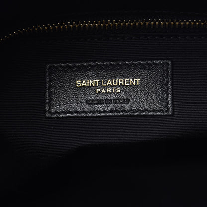Saint Laurent Grain De Poudre Matelasse Chevron Medium Tribeca Shopping Bag Black 5 of 9