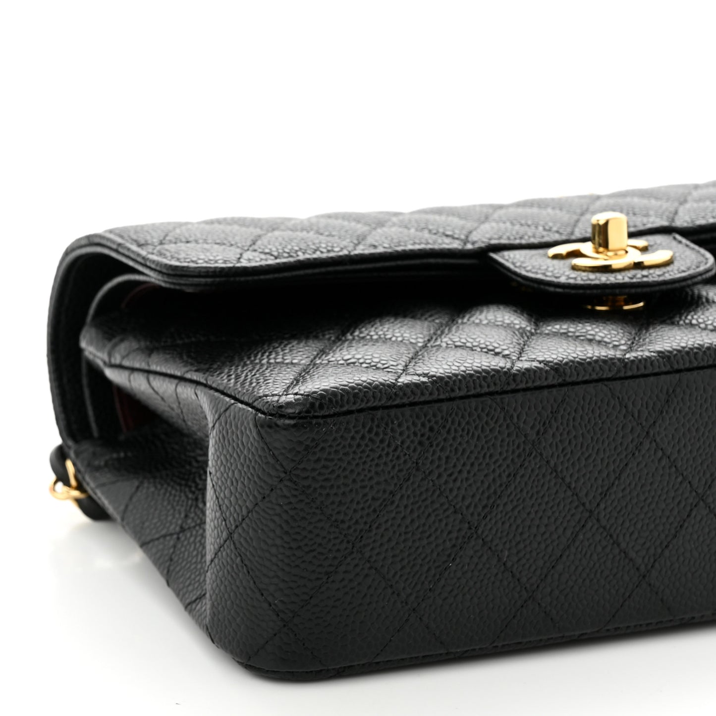 Caviar Quilted Small Double Flap Black